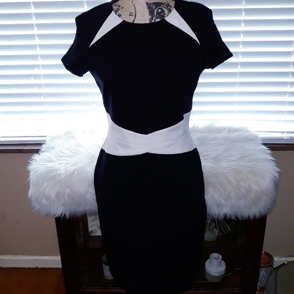 ANTONIO MELANI Black Dress with White Details